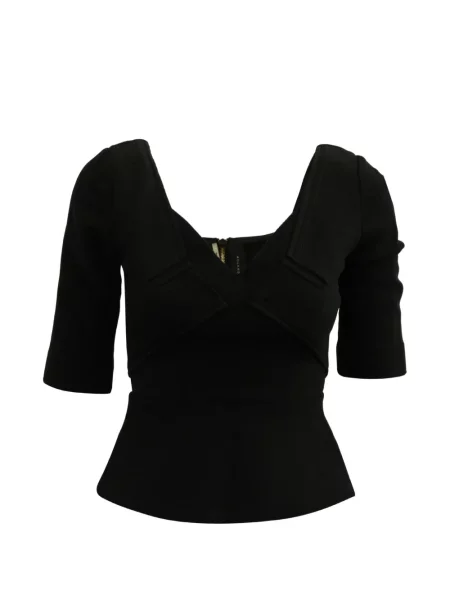 Top Rm By Roland Mouret cu decolteu în V negru