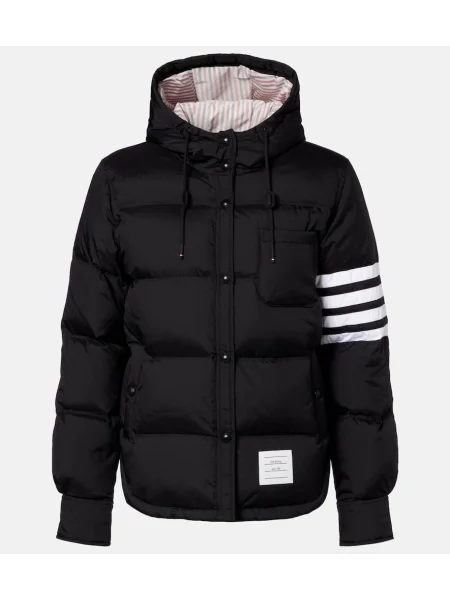 Geacă cu puf Thom Browne cu glugă negru