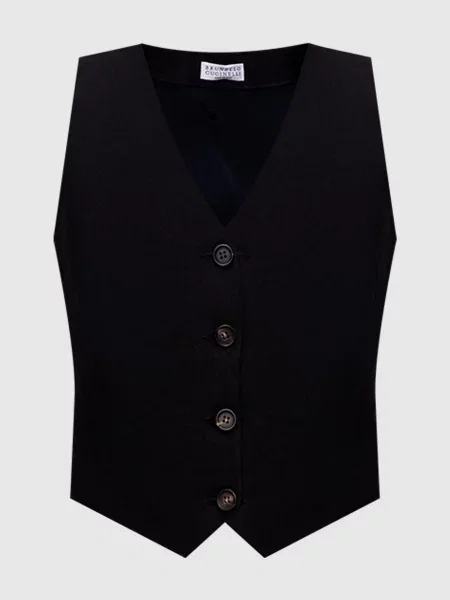 Жилет з льоном Brunello Cucinelli чорний