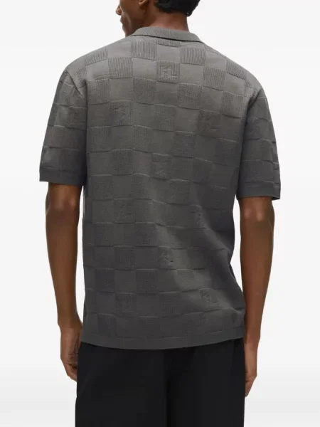 Tricou polo Karl Lagerfeld gri