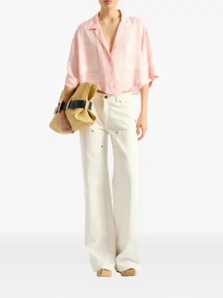 Blugi cu picior larg Balmain alb