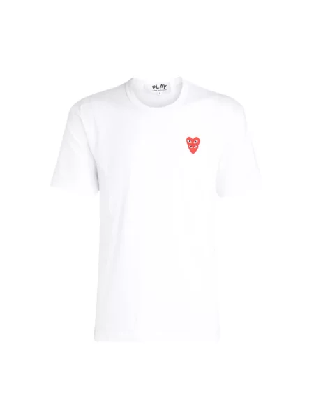 Koszulka Comme Des Garcons Play z paskiem biała