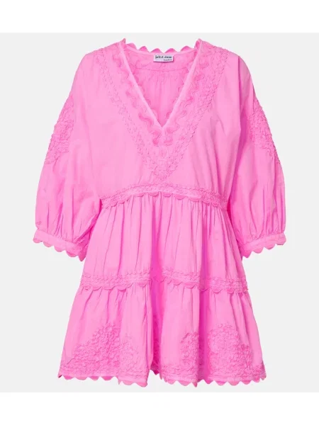 Rochie Juliet Dunn cu broderie roz