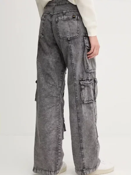 Džíny Alpha Industries high waist šedé