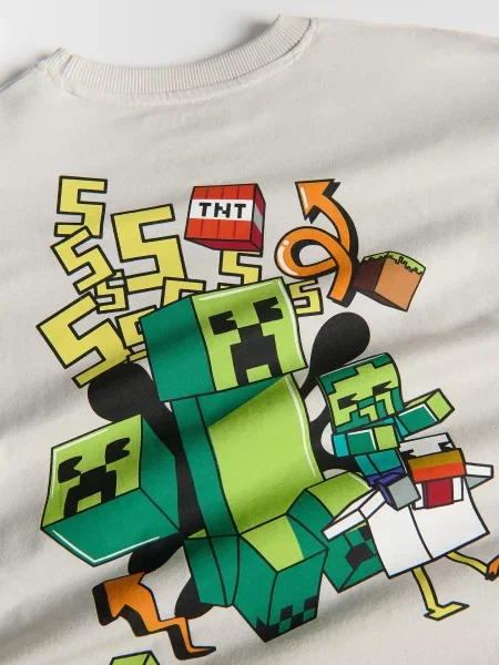 Reserved Лонгслів Minecraft світло-сірий сірий