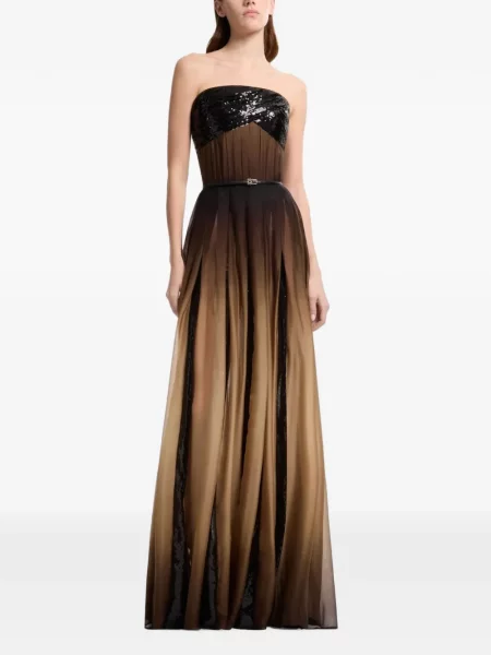 Rochie maxi Elie Saab cu paiete cu gradient maro