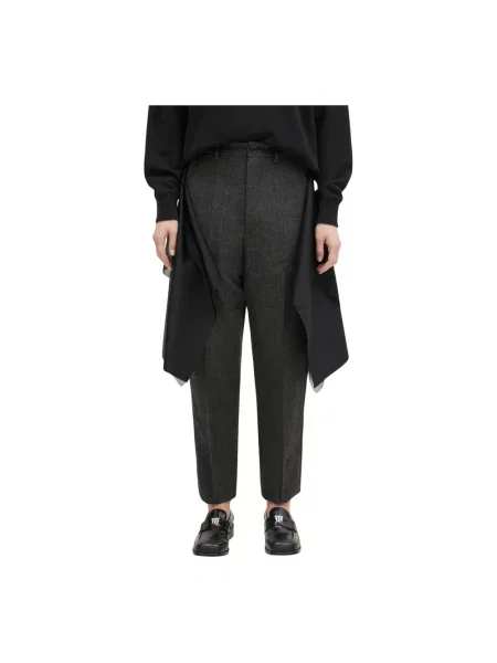 Undercover spodnie wełniane Pants szary proste high waist czarne