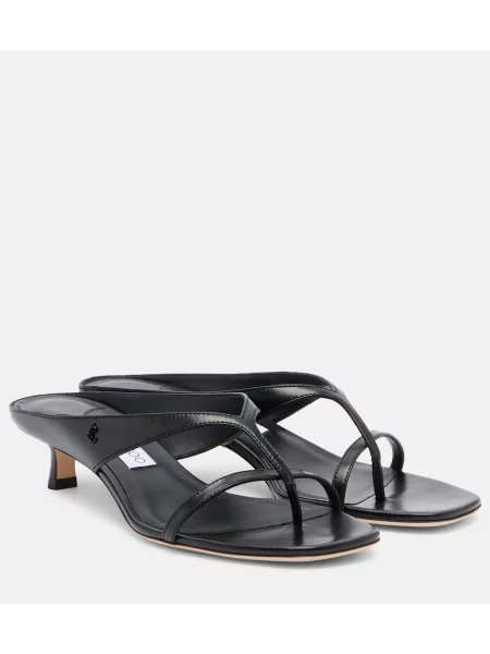 Chiloți tanga Jimmy Choo din piele negru