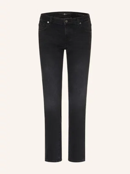 7 For All Mankind Jeansy Straight Low Cigarette schwarz