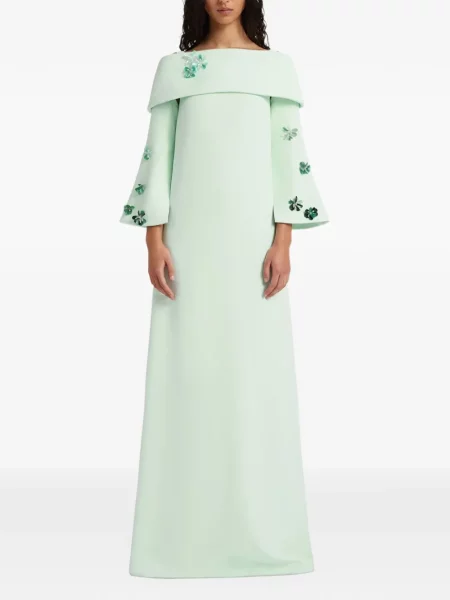 Rochie maxi Safiyaa cu model floral verde
