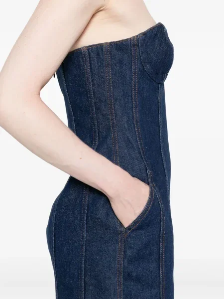 Rochie din denim Magda Butrym până la genunchi de costum albastru