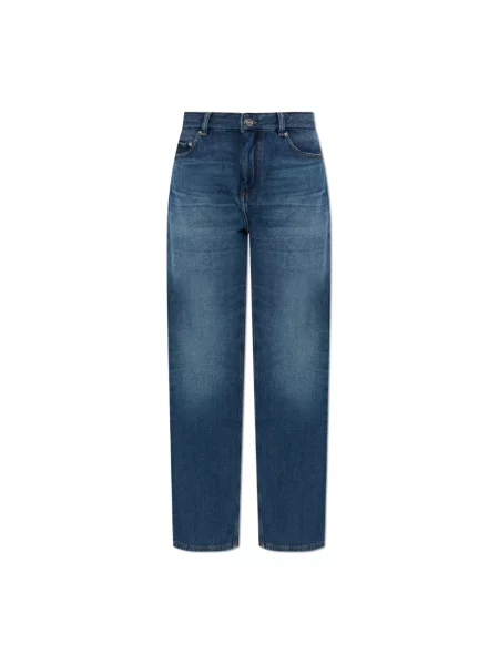 Jeansy straight leg Ganni niebieskie