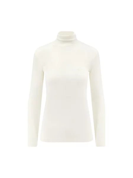 Sweter z golfem Max Mara wełniany biały