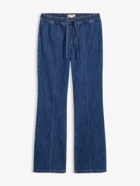 Dżinsy bootcut ze średnim stanem wygodny pas niebieskie