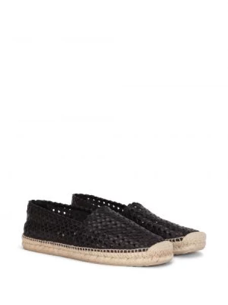 Iš natūralios odos espadrilės Dolce & Gabbana juoda