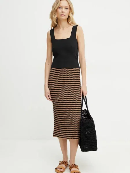 Weekend Max Mara spódnica brązowy midi ołówkowa czarna