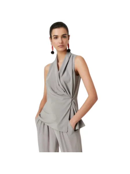 Top Giorgio Armani z krepy szary