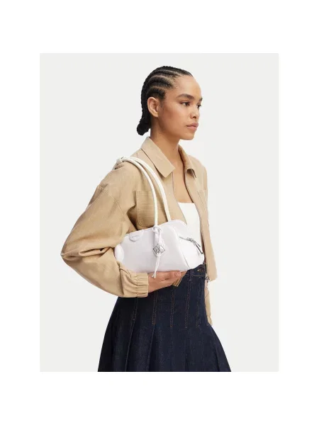 Kabelka Calvin Klein Quilted Medium Shoulder Ba biela