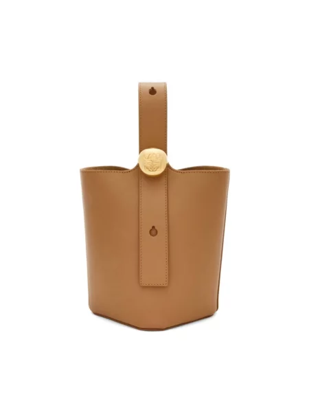 Mała mały torebka bucket Loewe skórzana brązowa