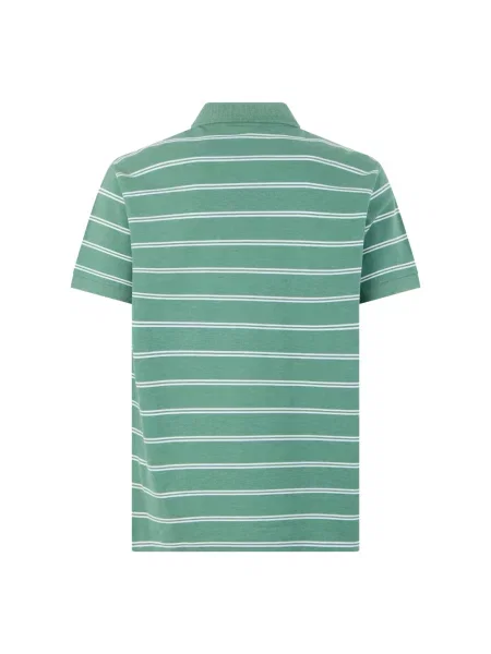 Koszulka polo Paul & Shark w paski z paskiem zielona