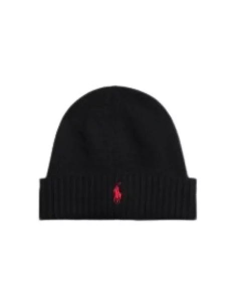 Czapka Polo Ralph Lauren wełniana z logo czarna