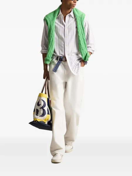 Czapka z daszkiem Polo Ralph Lauren w kratkę z twillu biznesowa niebieska