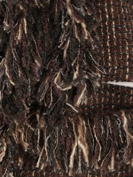 Geacă Sacai cu funde din tweed maro