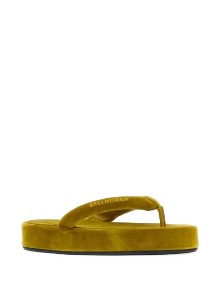 Bársony otthoni papucs Balenciaga sárga