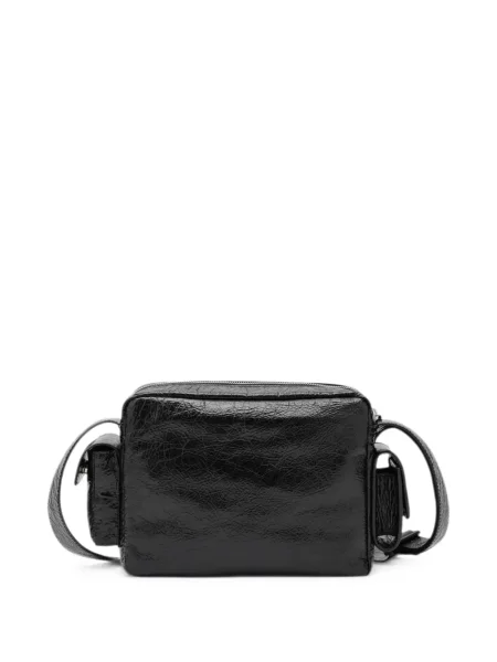 Δερμάτινη τσάντα χιαστί Balenciaga μαύρο