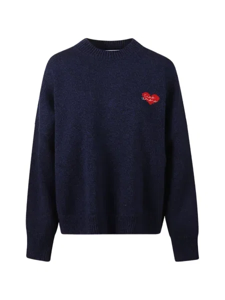 Pulover Giada Benincasa cu motiv cu inimi albastru