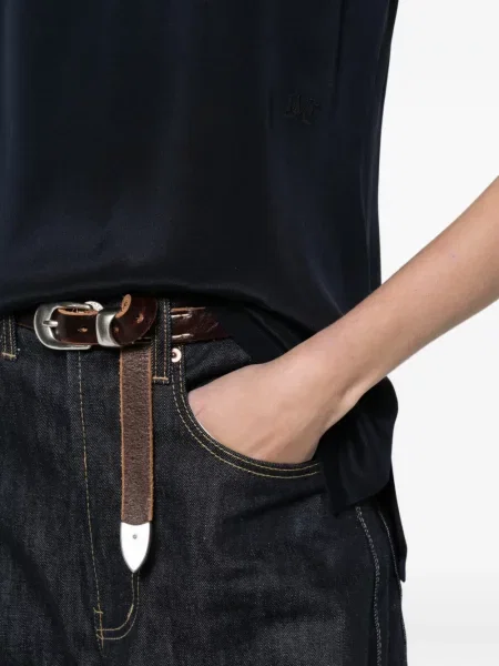 Hedvábný top Max Mara modrý