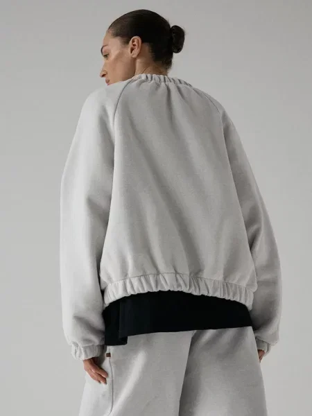 Muuv mikina na dámska s bavlnou SMOOTH COTTON sivá