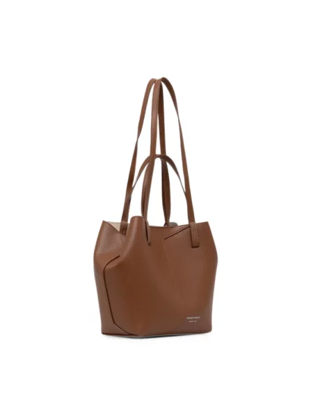 Shopperka Emporio Armani skórzana brązowa