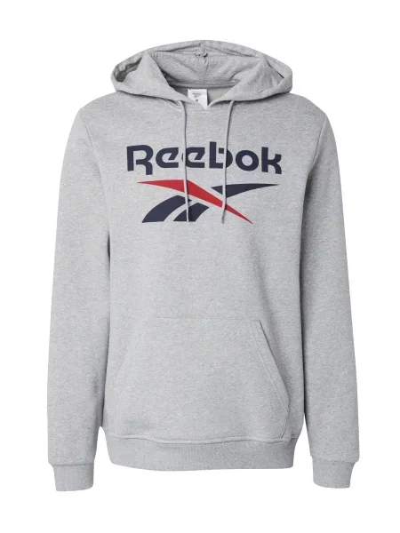 Pánska mikina Reebok Identity Big Logo Fleece Hoodie medium grey heater/vector navy/vector red sivá