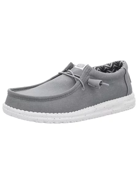 HeyDude Mokasyny Wally Stretch Canvas szare