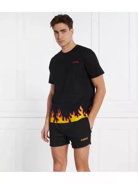 Hugo Bodywear Pijama HUGO Flames ShortSet negru