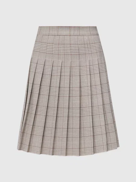 Спідниця-плісе в клітинку Co бежева