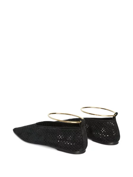 Balerini Jil Sander din piele de căprioară negru