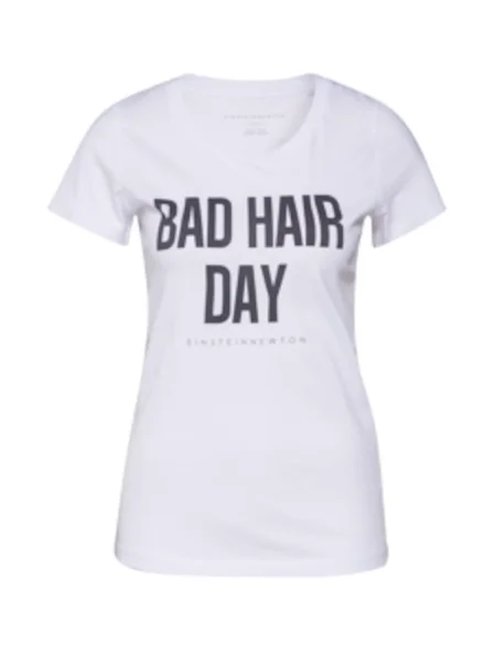 EINSTEIN & NEWTON Tricou Bad hair day / negru alb
