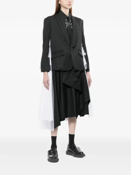 Fustă Noir Kei Ninomiya asimetrică negru