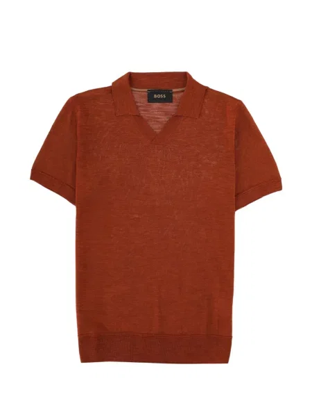 Gulerat tricou polo Boss maro