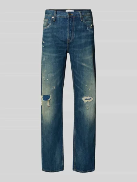 Jeansy o kroju regular fit straight z czystej bawełny model DOVER' Tommy Hilfiger granatowe