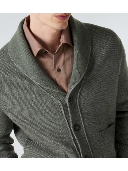 Vlnený kardigán Zegna zelená