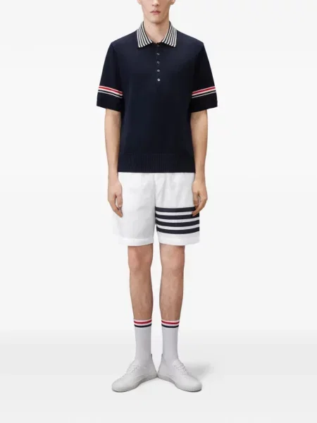 Tricou polo Thom Browne albastru