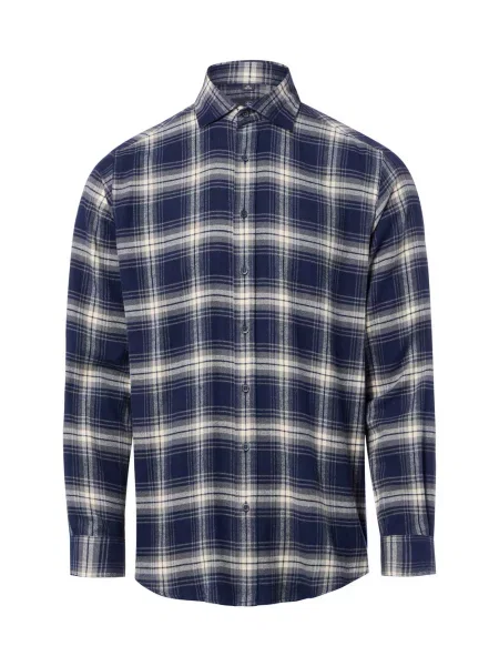Nils Sundström koszula flanelowa Mężczyźni Modern Fit S niebieski