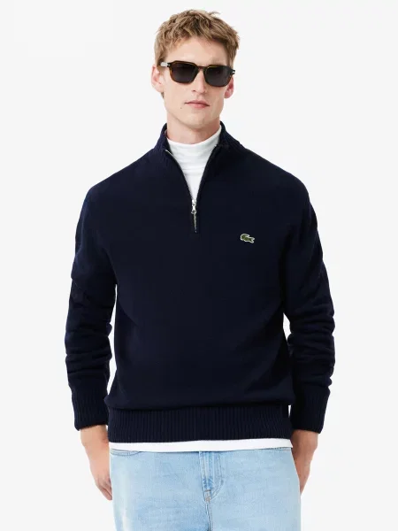 Шерстяной свитер Lacoste синий