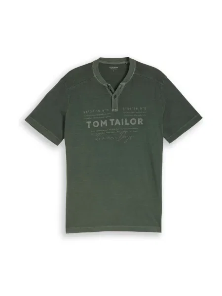 TOM TAILOR Tricou kaki / închis verde