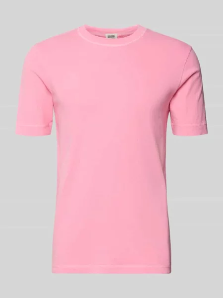 T-shirt z prążkowanym okrągłym dekoltem Drykorn