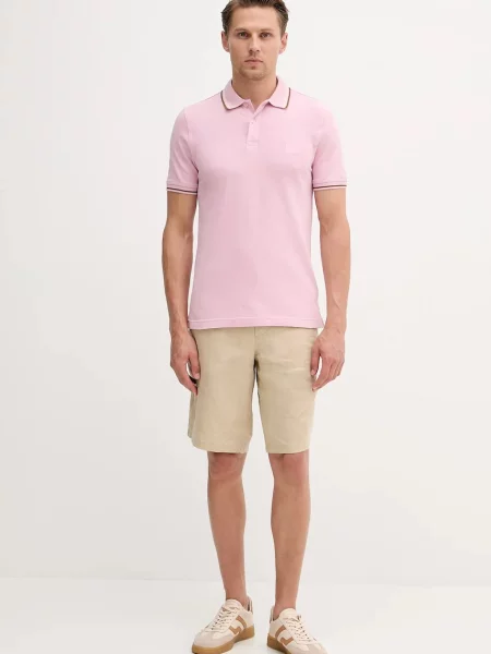 Однотонное поло United Colors Of Benetton розовое