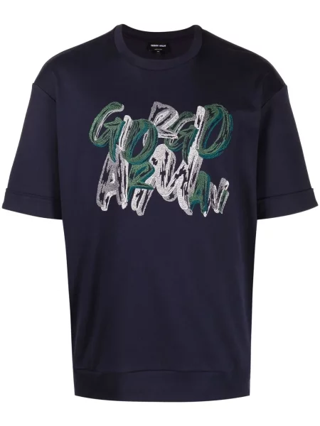 Tricou Giorgio Armani cu imagine albastru